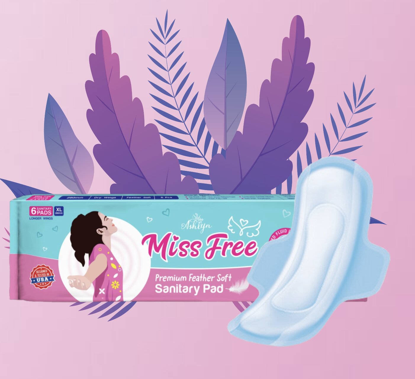 Miss Free premium feather soft sanitary pad pack